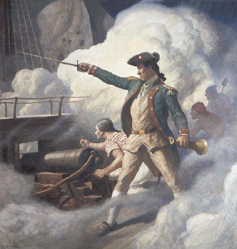 NC Wyeth Captain John Paul Jones oil painting image